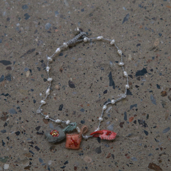 Antomoon Glass Beads and Silk Jewelry Bracelet ATM-Antomoon-3-5-white beads (Antomoon-3-1)